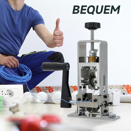 Image of Wire Stripper 1-25mm Tool Wire Stripper Machine for Hand Crank or Drill Powered Manual Can be Fixed or Removed Cable Stripper for Copper Scrap Recycling(Silver)