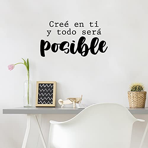 Vinilo decorativo con frase motivacional en español miniatura 1