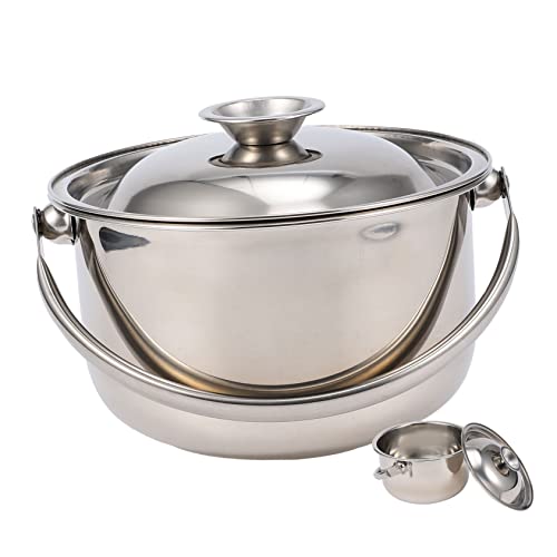 VERDANVERSE Cacerola de Cocina Inoxidable con Tapa y Asa Ergonómica Olla Multiuso para Sopa y Preparación de Alimentos Compatible con Inducción Gas