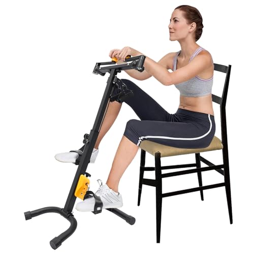 HIFMGHE Foldable Arm and Leg Exercise Bike for Seniors, Pedal Exerciser Bike, Adjustable Height Arm and Leg Exercise Equipment with Dual 360°Rotating Handles for Home Recovery Workout