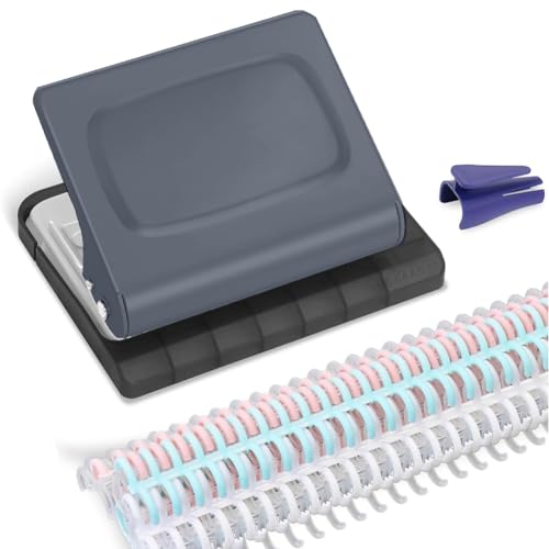 Machine de reliure 10 trous grise avec anneaux multicolores pour planificateur A4 et A5