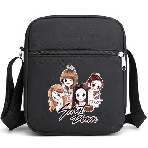 Korean Black K-pop Pink Shut Down Merch Crossbody Bag Handbag for Women
