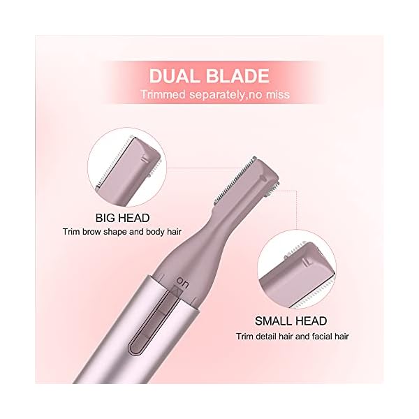 TOUCHBeauty Korrekturtrimmer für Körper und Gesicht wasserfestes Nasenhaartrimmer Präzisionstrimmer für die Entfernung von Augenbrauenhaaren, Nasen, Ohren,Gesichtsbehaarung AG-1658P(Rosa) – Bild 4
