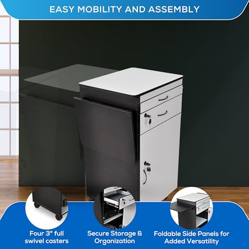 FSE 373-WPSDD3 38" Mobile AV Presentation Station Cart with Locking Cabinet by FSE - Image 6