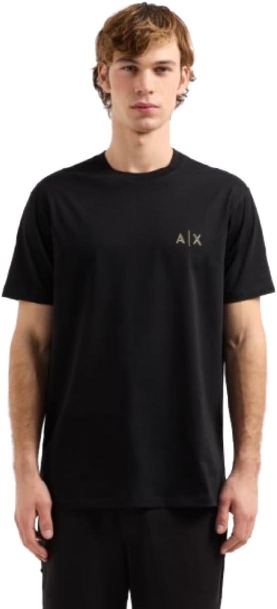 Armani Exchange Mens Small Black and Gold Tee