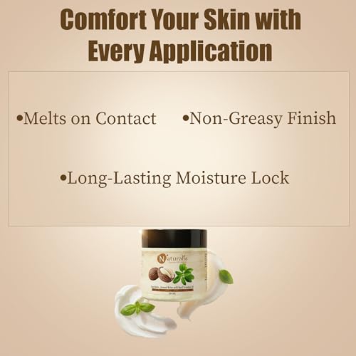 Image of Naturalis Shea Butter | Unrefined Shea Butter with Geranium Essential Oil 200gms | Body Butter | Deep Hydration, Soft Skin, Nourished Glow & Smooth, Revitalized Skin