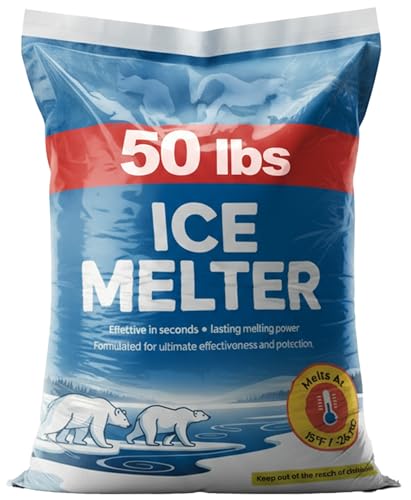 Maple99 Ice Melt Safer for Concrete -50 lb Bag, Ice Crusher Blend Snow Salt Ice Melt, Salt for Snow and Ice Removal, Sidewalk Salt, Driveway Salt, Snow Melt is Effective Up to -15