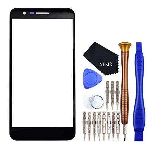 Negro k11+ Kit de Herramientas de reparación de Pantalla de Vidrio Exterior reemplazo Compatible con LG K11 Plus LMX410 LMX410FC LMX410HC LMX410EO LMX410YC LMX410ZCW LMX410BCW LM-X410S