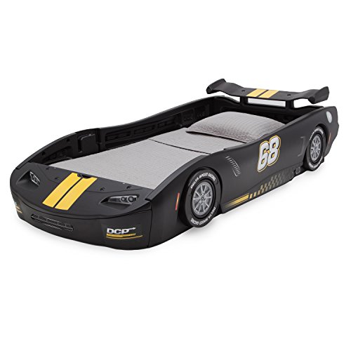 Delta Children Turbo Race Car Twin Bed, Black #TOP3