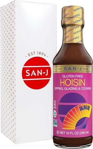San-J - Gluten Free Hoisin Sauce - Traditional and Tasty Cooking Sauce - Specially Brewed - 10 oz. Bottle