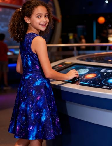BFUSTYLE Girls Dress Sleeveless Casual Galaxy Sundress for Girl 7-8 Years
