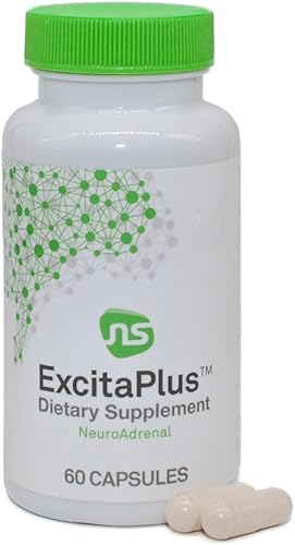 Neuroscience ExcitaPlus - Suplementos de apoyo suprarrenal para el apoyo a la salud del cortisol con L-tirosina, rodiola y vitaminas B, promueve la