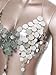 Lpdshaa Women's Sequin Body Chain Top Sparkly Dots Disco Halter Bra Party Rave Crop Tops Silver Medium