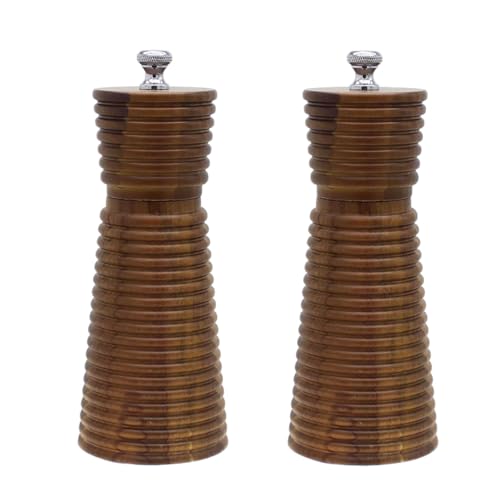 DANNMPX Küchenmühle Manuelle Pfeffermühle, Gewürz- Und Salzstreuer Aus Holz Mit Keramikkern Pfeffer Salz