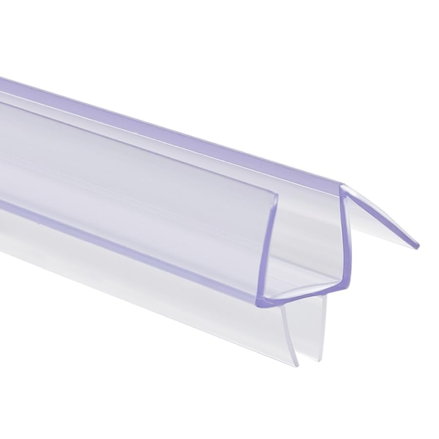 (1/2” H-Type 5 pack) TUCKERTON Lane Glass Door Seal Strip, Soft Shower Door Sweep to Stop Leaks, Shower Silicone Seal Strip (Bottom Sweep 1/2” 5 pack) 
