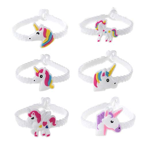 (24pc) - Gluckliy 24pcs PVC Rubber Unicorn Bracelets Wristband Party Favours Supplies for Kids Children Gift