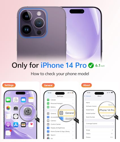 Image of FNTCASE for iPhone 14 Pro Case: [Compatible with Magsafe] Translucent Matte Cases with [Full Camera Protection] [Screen Protector] Military Grade Shockproof Protective Phone Cover - Light Purple