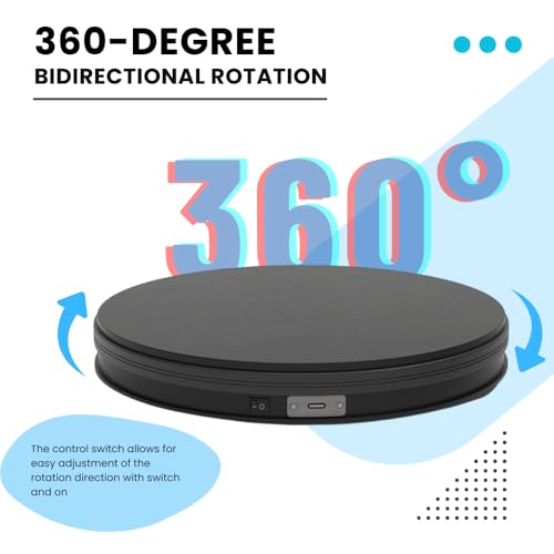 image for fotoconic Black Electric Motorized Rotating Turntable Display Stand, 1