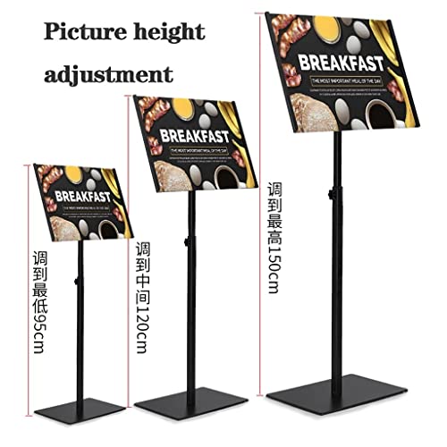360 Swivel Floor Sign Stand Heavy Duty Steel Base Ajustable Altura Soporte de cartel portátil para ferias comerciales Oficina al por menor Uso interior al aire libre Marco a presión seguro Estabilidad