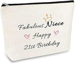 21st Birthday Gifts for Niece Makeup Bag Gift Niece Gifts from Aunt Uncle 21 Years Old Birthday Gifts for Her 2001 Birthday Gifts for Women Christmas Cosmetic Bag Makeup Pouch Travel Toiletry Bag