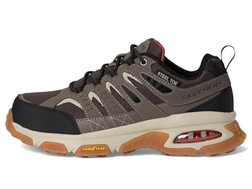 Skechers Work Skech Air Envoy Steel Toe Arcket Work Boot Mens Oxford 10 DM US TaupeBrown