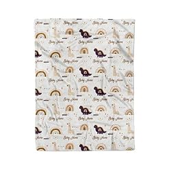 Ruby Star Personalized Baby Blanket for Boy, Cozy Plush Fleece Blanket, Custom Baby Name, Includes Baby Onesie and BIB…