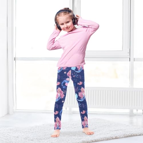 ALAZA Girls' Leggings Children's Yoga Pants Skinny Printed Dance Mermaid Lovely Comfortable 4T3