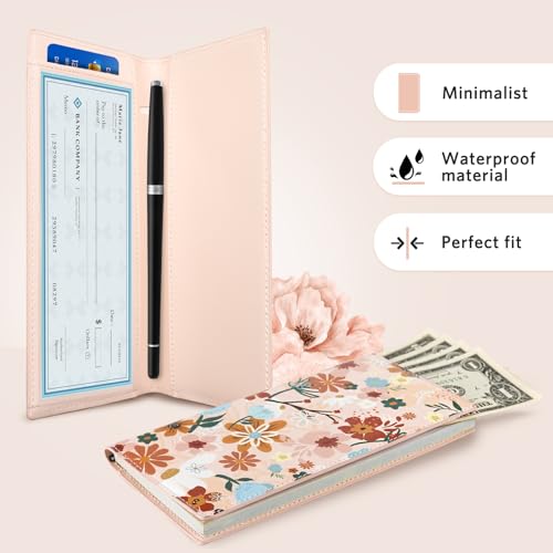 Image of CoBak Checkbook Cover for Women & Men - PU Leather Case with RFID Blocking | Classic Design Check Book Holder for Personal and Business