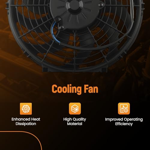 Image of maXpeedingrods 2X 12 inch Universal Slim Fan Push Pull Electric Radiator Cooling 12V Mount Kit