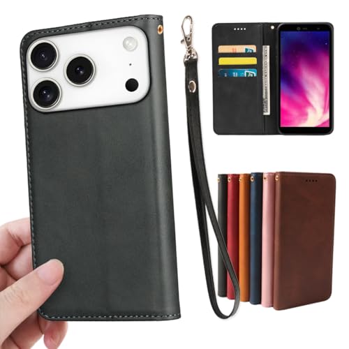 GOKIGIOD �K�p iPhone 17 pro max �P�[�X �蒠�^ PU���U�[ �X�g���b�v ���� �J�[�h���[ �X�^���h�@�\ �ϏՌ� �A�C�t�H��17�v���}�b�N�X �X�}�z�P�[�X �蒠 ��phone17promax case �J�o�[ ���z�^ �����}�O�l�b