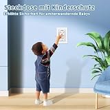 CNBINGO Szklane podwójne gniazdko podtynkowe, 2-krotne gniazdko podtynkowe, podwójne gniazdko ścienne z zaciskiem wtykowym, białe