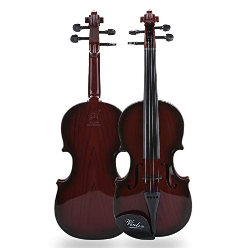shenlian Violino infantil durável, 48 cm, decoração marrom