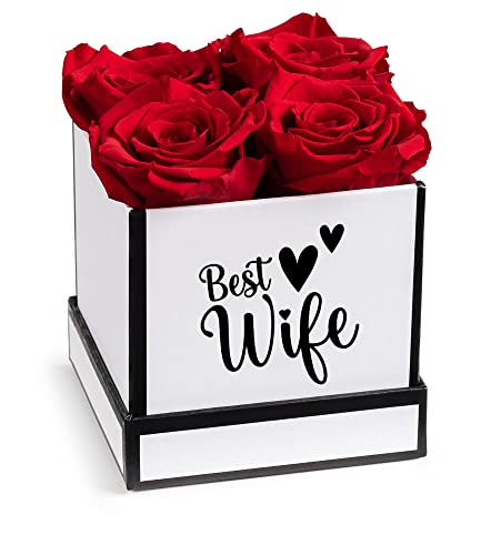 Soho Floral Arts Best Wife Gift | Genuine Roses That Last For Years Gifts For Wife | Anniversary Roses For Her, Birthday Gift For Wife | Flowers For Delivery | Wife Rose Box Christmas Gift For Wife #TOP13