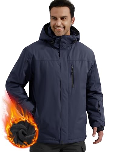 FREE SOLDIER Men's Waterproof Ski Snow Jacket Fleece Lined Warm