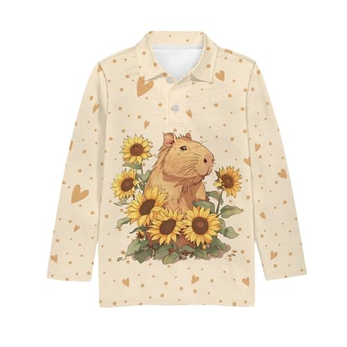 HUIACONG Boys Girls Button Shirts Long Sleeve Undershirts for Children