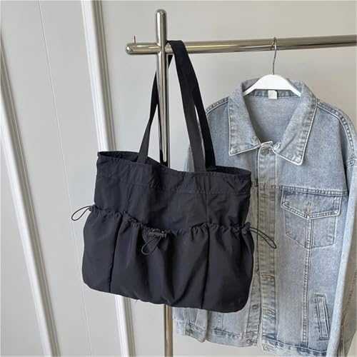 1 Piece Large Capacity Tote Bag Fashion Shoulder Canvas Bag Work Commuting Bucket Bag2