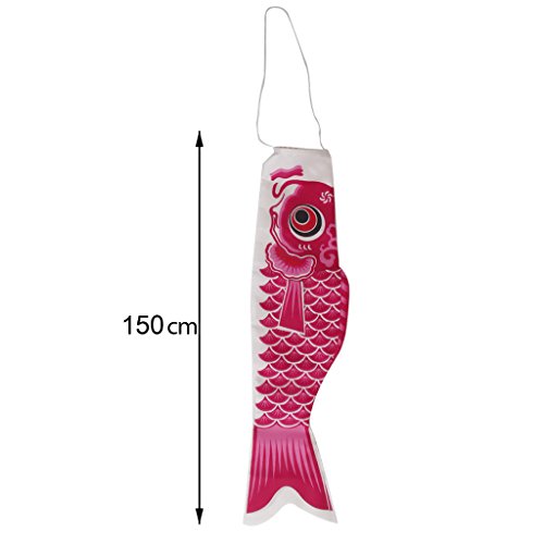 Baoblaze Carp Windsock Fish Flag Kite - Waterproof Sailfish Wind Streamer Japanese Nobori Koinobori - Kids Toy - Home Garden Boat Hanging Decor - Selected Size - 150cm Green