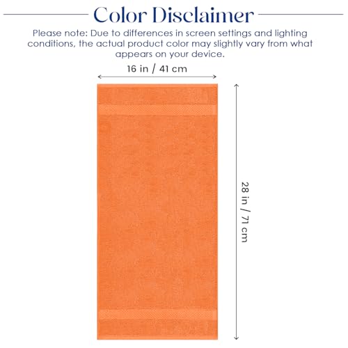 Image of DAN RIVER 6-Pack Premium Hand Towels (16x28 Inches) - 100% Cotton, Ultra Soft, Lightweight, Highly Absorbent Towels for Bathroom, Spa, Gym, Salon, Hotel, and Travel - Orange