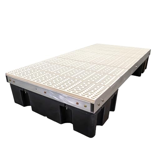 Patriot Docks Low-Profile Floating Dock Section with Tan Poly Decking (D-22012)