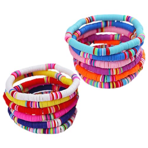 Bracelets élastiques haut de gamme en argile polymère, 12 accessoires de poignet féminins
