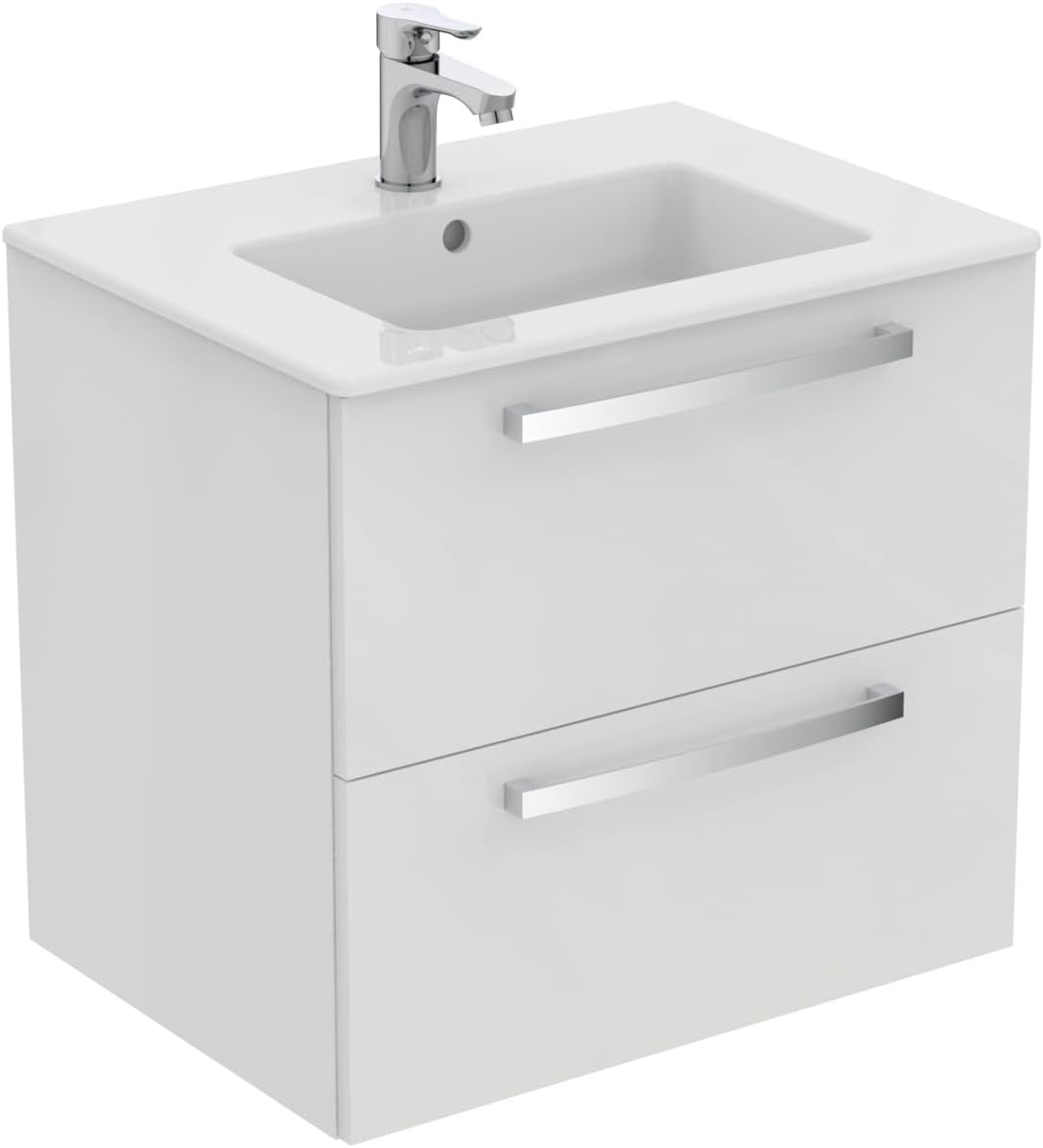 Ideal Standard BC647AA Basin Mixer with Alpha Drain, Chrome, Con asta di comando e piletta