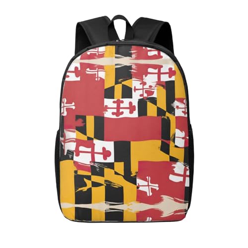 Mochila para laptop ligera de negocios unisex negra con estampado