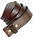 Men's Replacement Belt Strap Genuine Leather Vintage Casual Belt Strap with Snaps 1-1/2