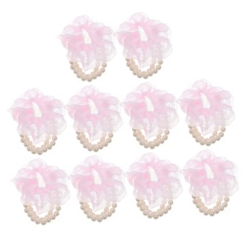 TENDYCOCO Luxury 10pcs Wrist Corsage Bands Wedding Corsage Wristlets Pearl Jewelry Wristlet for Mother of Bride Pink