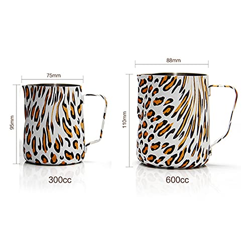 Salsera 300 / 600ml Patrón de leopardo Café Jarra de café Jarra de jarra de jarra de jarra de jarra de tapa de flores… - Imagen 3