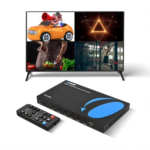 Image of Quad Multi Viewer 4 in 1 Out by OREI HDMI Switcher 4 Ports Seamless Switcher and IR Remote Support 1080P for PS4 /PC /DVD /Security Camera, HDMI Switch VGA Output - HD-401MV