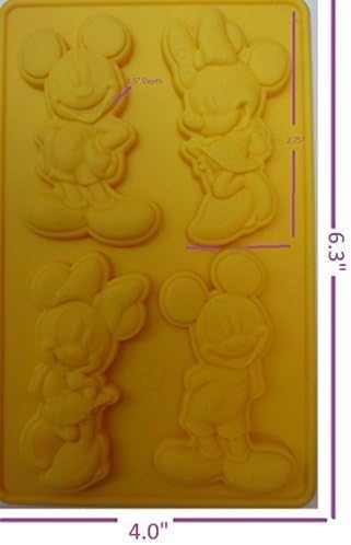 Mickey Minnie Mouse Silicone Baking Chocolate Cookie Candy Mold 4 Cavity USA Sel by Baking mold