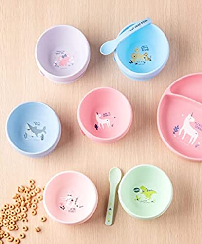 Stephen Joseph, Silicone Baby Bowls, Suction Bowl, Stay Put Suction Bowl, First Stage Self Feeding, Zoo #TOP2