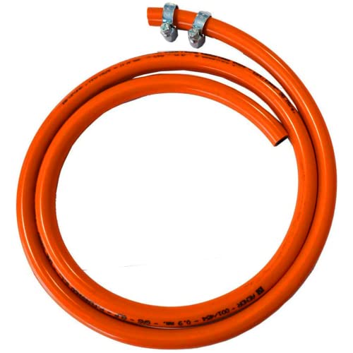 FLASHPRIX Kit Manguera Gas Butano de 2 metros + 2 Abrazaderas incluidas. Flexible y segura. Ideal para cocinas, estufas, calentadores