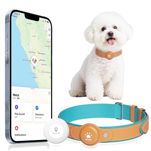 GPS Tracker for Dogs, 2 in 1 Smart Pet Collar (Only iOS), No Monthly Fee Waterproof Dog Collar with Real-time Tracking, Anti-Lost, 365-Day Long Battery GPS Tracker for All Sized Dogs(Locator Included)